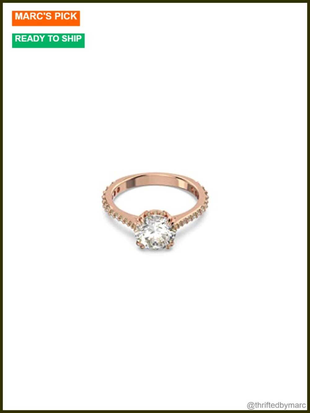 Swarovski Constella Cocktail Ring Princess Cut Clear Crystals Size 9
